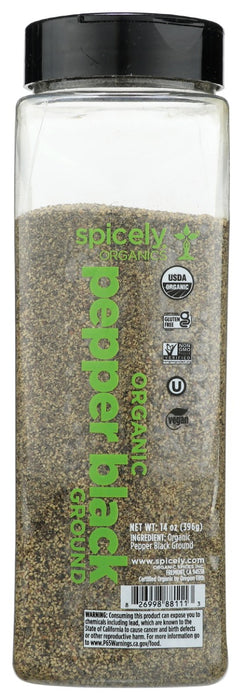 SPICELY ORGANICS: Organic Pepper Black Ground, 14 oz