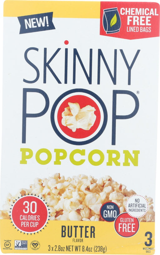 SKINNY POP: Butter Microwave Popcorn 3Pk, 8.4 oz