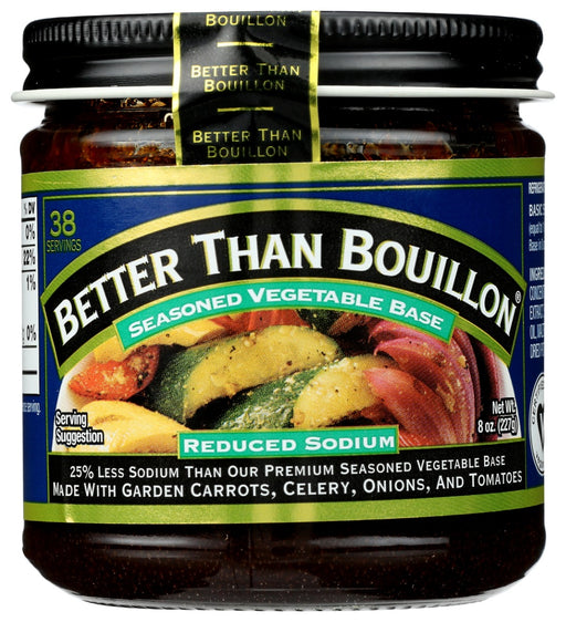 BETTER THAN BOUILLON: Seasoned Vegetable Base Reduced Sodium, 8 oz