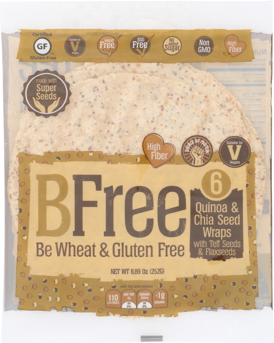 BFREE: Quinoa And Chia Wrap 9In 6Pk, 8.9 oz