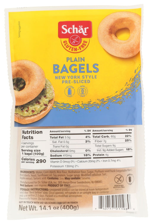 SCHAR: Plain Bagels, 14.1 oz