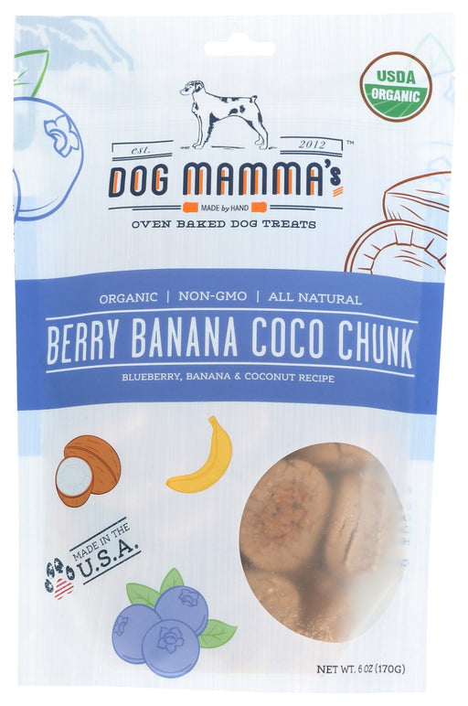 DOG MAMMAS: Organic Berry Banana Coco Chunk Dog Treats, 6 oz