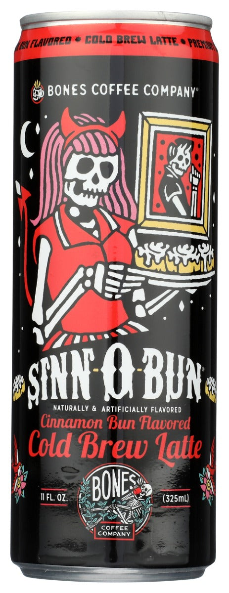 BONES COFFEE COMPANY: Sinn O Bun Cold Brew Latte Coffee, 11 fo