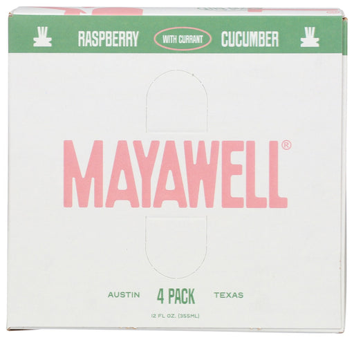 MAYAWELL: Raspberry Cucumber Prebiotic Soda 4Pk, 48 fo