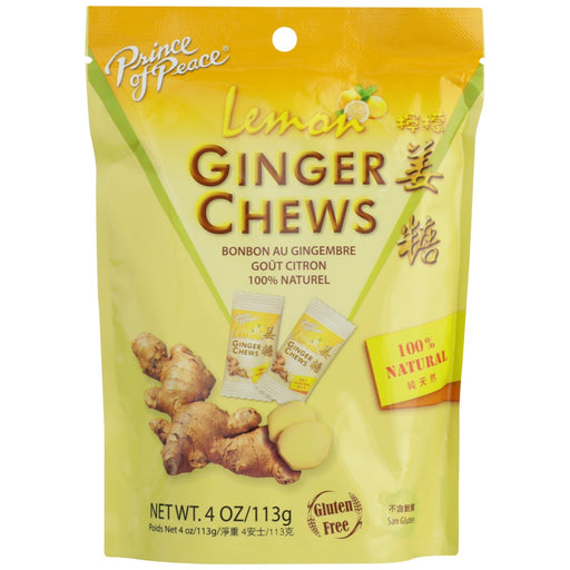 PRINCE OF PEACE: Ginger Candy Chews With Lemon, 4 oz