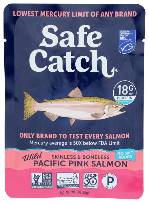 Our wild Alaska pink salmon in a pouch has the lowest mercury limit of any salmon brand. It's a great choice for kids &amp; pregnant women! Now in single-serving pouches. Take them anywhere!