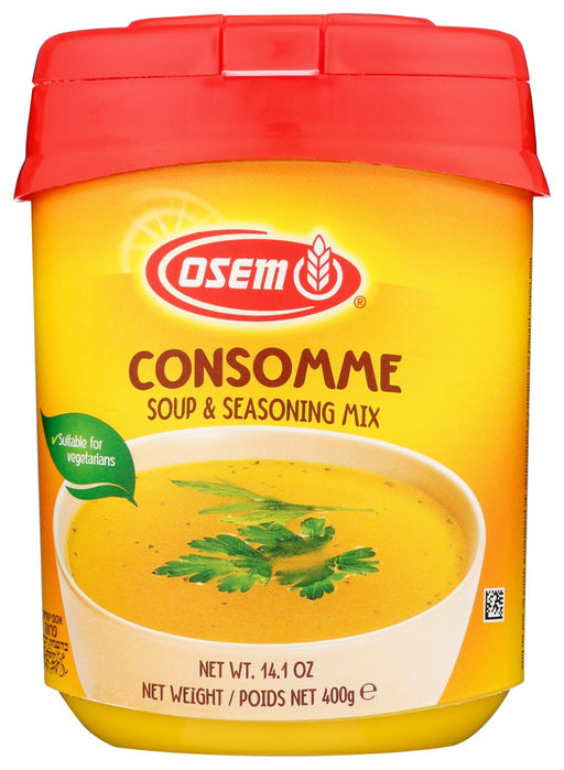 A savory chicken flavored consomm powder. Osem consomm is a perfect base for any soup or cooking. Create instant chicken stock flavoring and use in any dish calling for chicken stock.