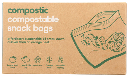 COMPOSTIC: Compostable Snack Bags, 25 ea