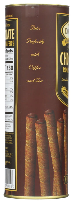 DOLCETTO: Premium Chocolate Rolled Wafers, 3 oz