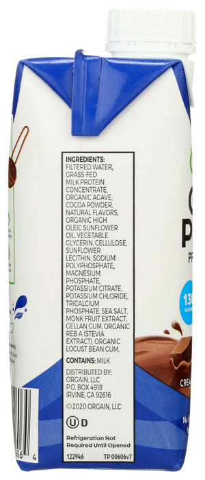 ORGAIN: 20g Clean Protein Shake Creamy Chocolate Fudge, 11 fo