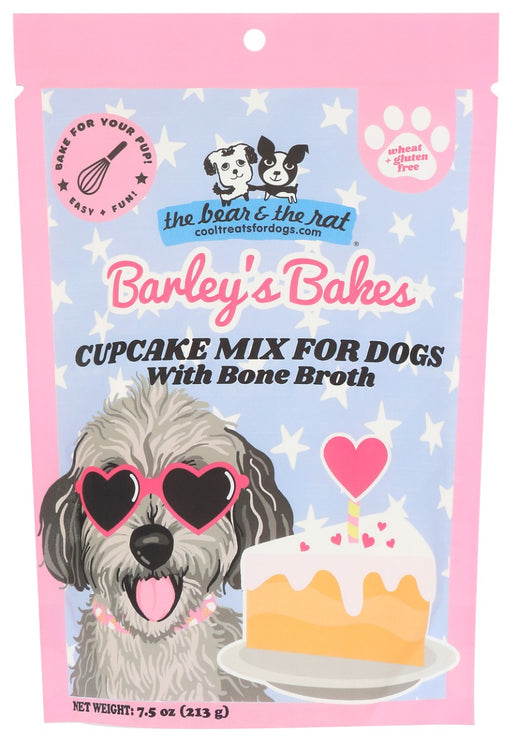 THE BEAR & THE RAT COOL TREATS FOR DOGS: Barleys Bakes With Bone Broth Cupcake Mix For Dogs, 7.5 oz