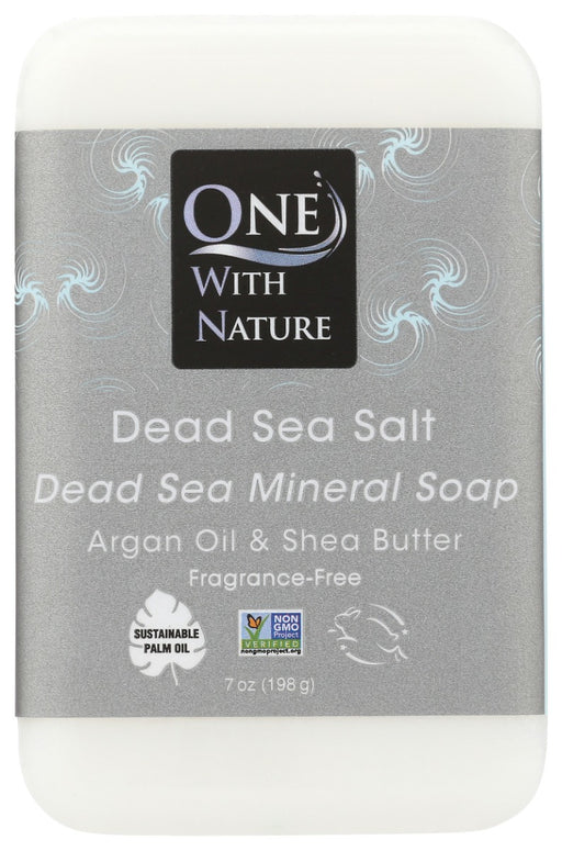 This unique soap combines pure Dead Sea salt, argan oil and shea butter in a natural vegetable base. Triple milled* right at the source ” The Dead Sea. Absolutely nothing  artificial.  Fragrance-free.