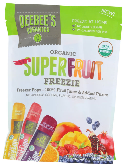 DEEBEES ORGANIC: Organic SuperFruit Freezie Pops, 13.5 fo