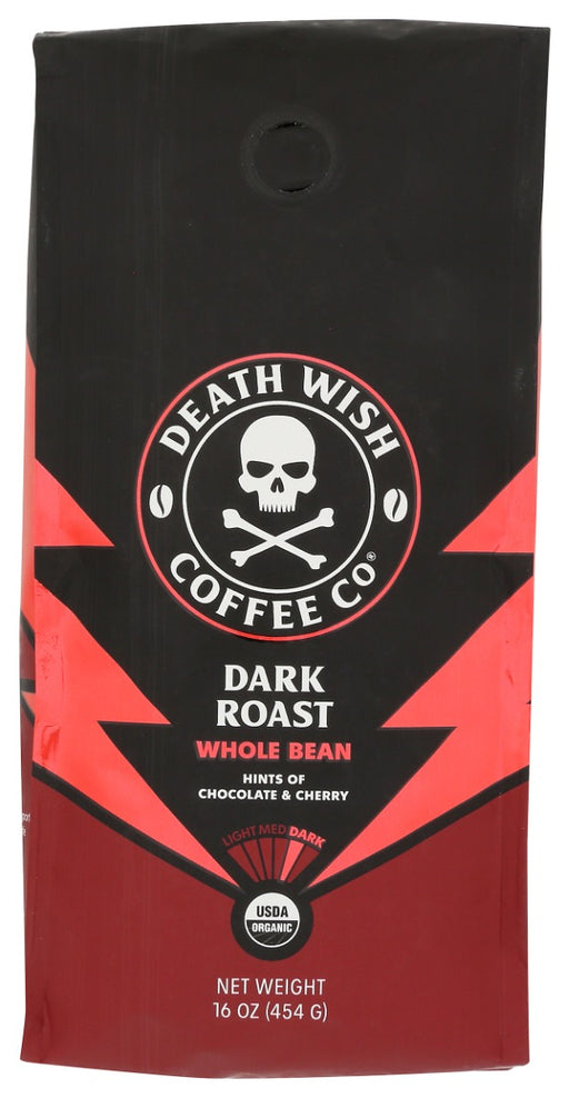 DEATH WISH COFFEE: Dark Roast Coffee Whole Bean, 1 lb