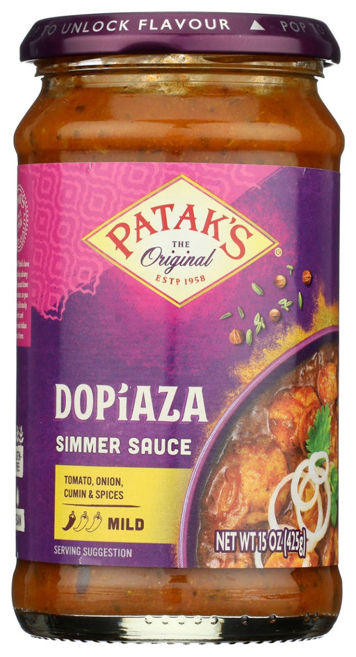 Patak's® Dopiaza Simmer Sauce combines the sharp and sweet taste of onion to perfectly complement the richness of this tomato-based sauce.