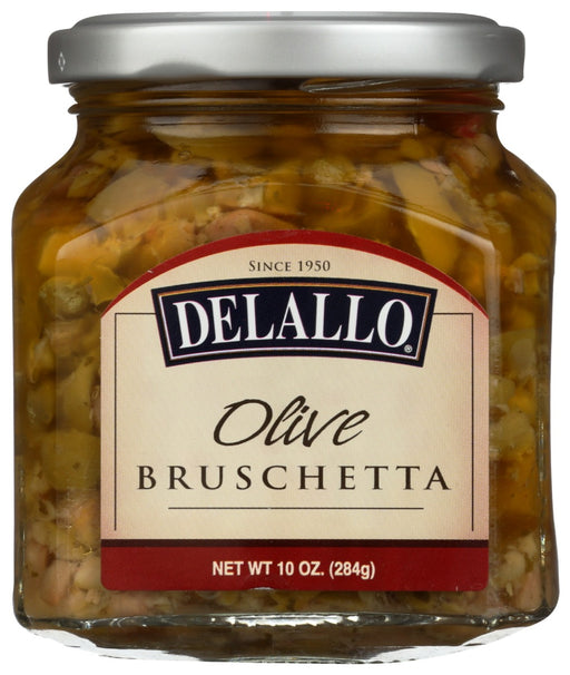 Starring tart and briny olives, this authentic Italian recipe is a stunning yet simple appetizer paired with crispy toasts or Italian bread. DeLallo Olive Bruschetta is also a colorful condiment that brings to life a myriad of kitchen creations: sandwiches, salad dressings, omelets, roasted veggies, pasta sauce, grilled meats, seafood, chicken and more!