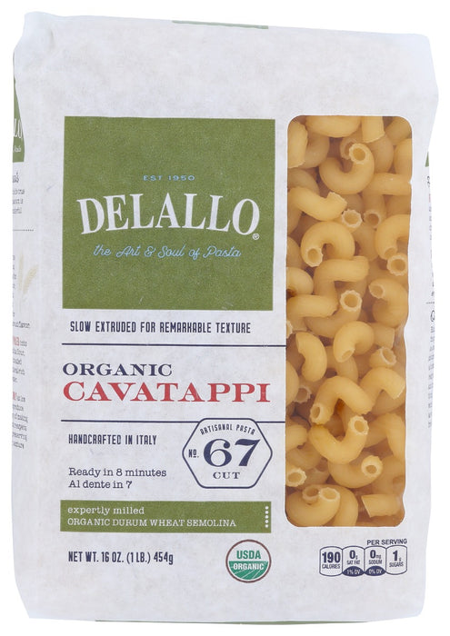 DELALLO: Organic Cavatappi Pasta, 1 lb