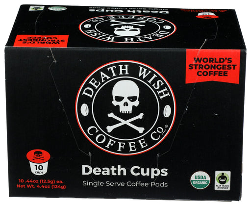 DEATH WISH COFFEE: Dark Roast Death Cups, 10 cp - No Brand For Less 