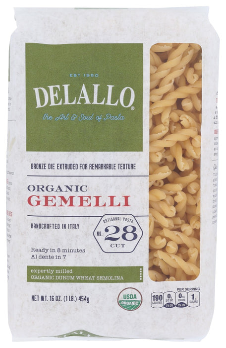 DELALLO: Organic Gemelli Noodles, 16 oz