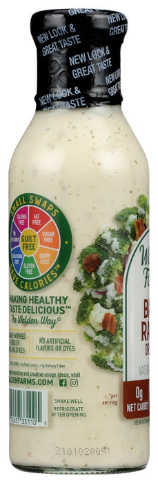 WALDEN FARMS: Bacon Ranch Zero Calorie Dressing, 12 fo