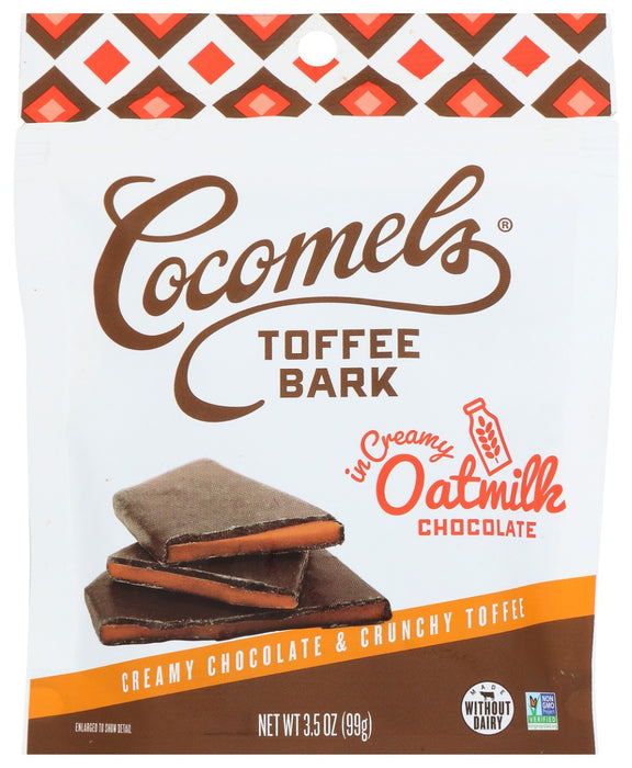 COCOMELS: Oatmilk Chocolate Covered Toffee Bark, 3.5 oz