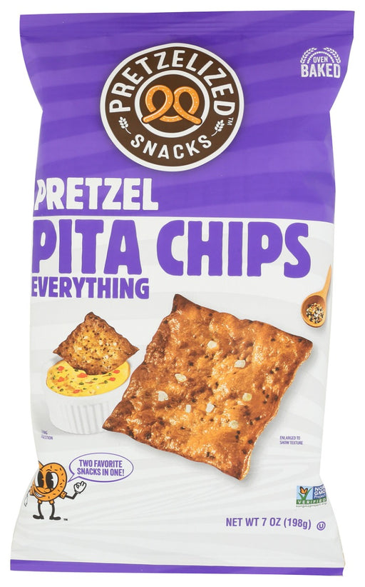 PRETZELIZED SNACKS: Everything Pretzel Pita Chips, 7 oz