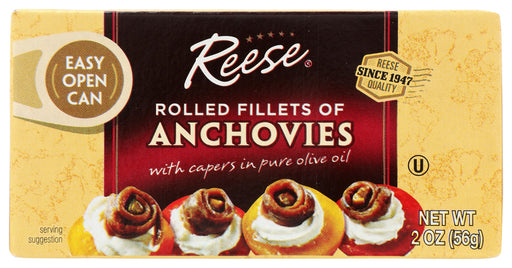 Reese Anchovies, treasured tiny fish from sunny shores“ bring a tangy and exotic flair to your favorite sauces, dressings, salads, pizza or seafood.