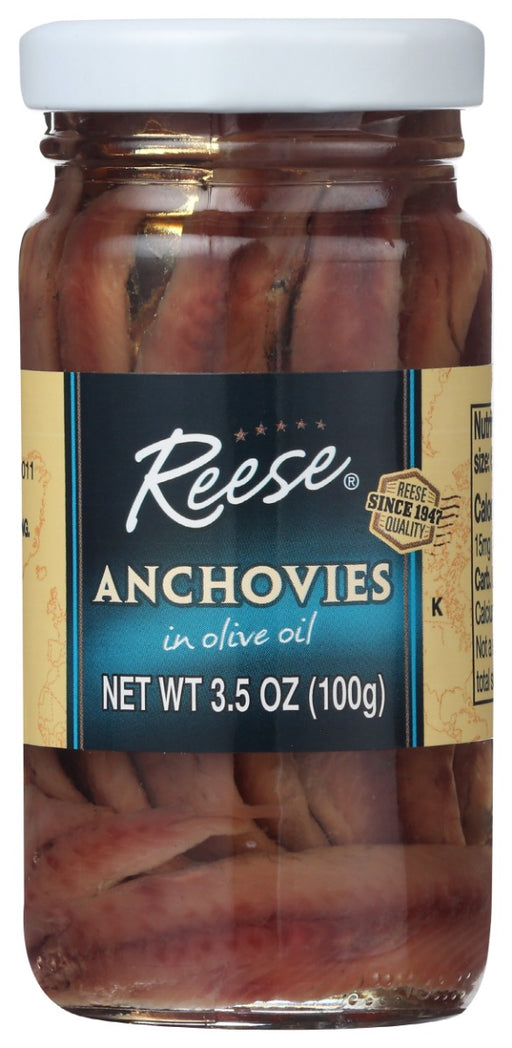 Reese Anchovies, treasured tiny fish from sunny shores“ bring a tangy and exotic flair to your favorite sauces, dressings, salads, pizza or seafood.