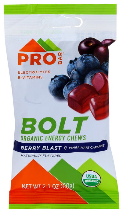 With its 100% natural superfruit blend of acai, pomegranate, and blueberry with a kick of caffeine from yerba mate, you get an energy chew that hits the spot on taste and performance. Infused with vitamins B &amp; C and complex carbs to give you natural energy, right when you need it.