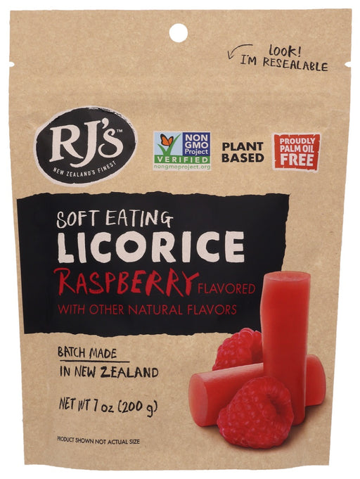 RJS LICORICE: Soft Eating Raspberry Licorice, 7 oz