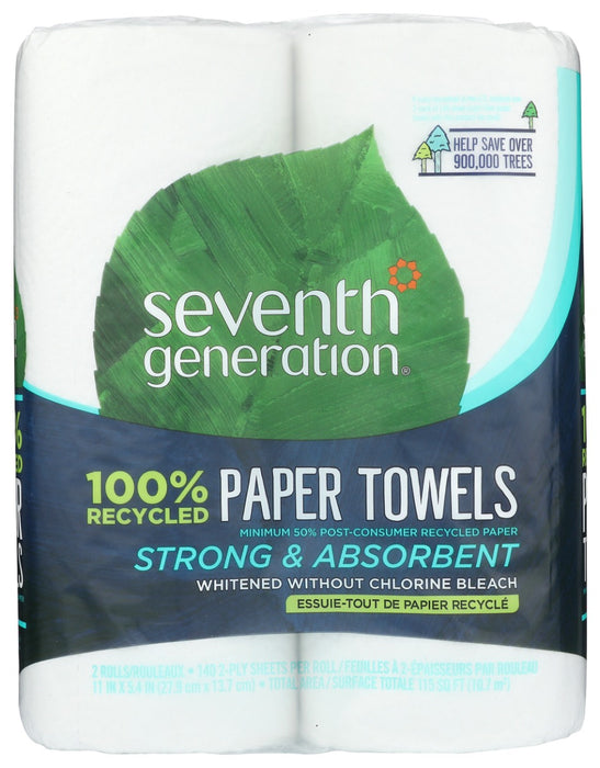 These hard-working paper towels absorb spills quickly, even when wet, and help reduce your impact on the environment. These paper towels are made from 100% recycled paper with (85% post-consumer content).