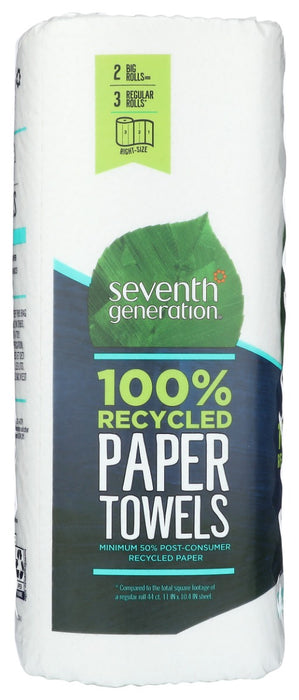 SEVENTH GENERATION: Recycled Paper Towels 2 Rolls, 1 ea