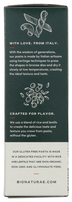 BIONATURAE: Organic Gluten Free Rice and Lentil Penne Rigate Pasta, 12 oz