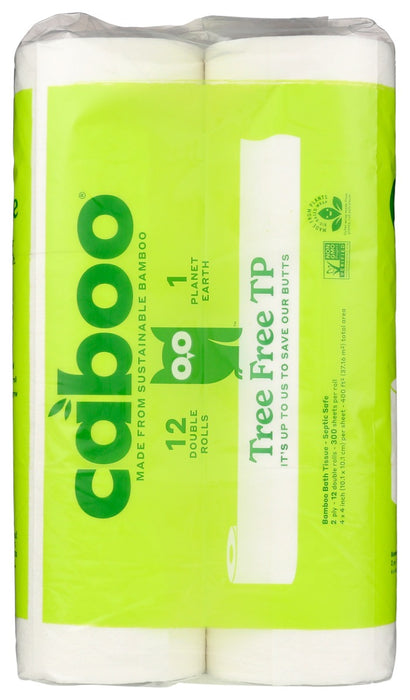 CABOO: Tree Free Bamboo Toilet Paper 12Pk 300 Sheets, 1 ea