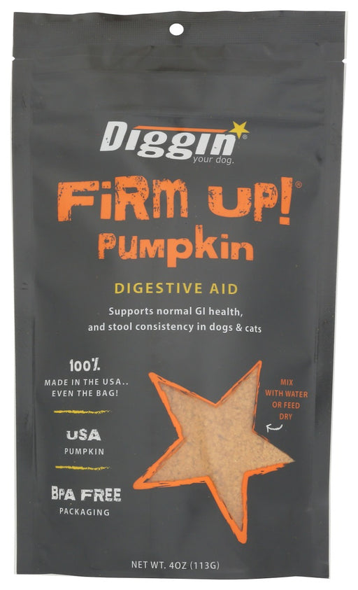 DIGGIN YOUR DOG: Firm Up Pumpkin Digestive Aid Pet Supplement, 4 oz