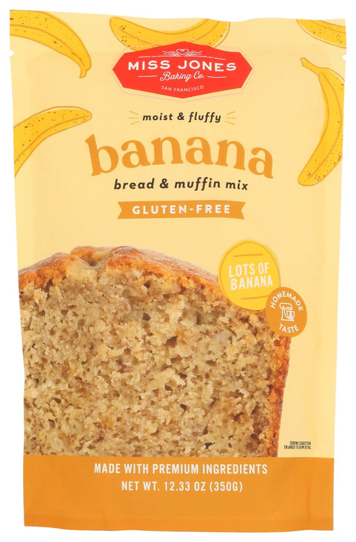 MISS JONES BAKING CO: Gluten Free Banana Bread and Muffin Mix, 12.35 oz