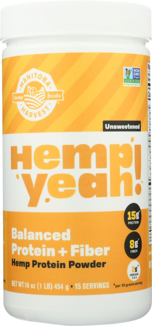 Want protein AND fiber? There are 15g of protein and 8g of fiber per serving in this powerhouse plant-based protein powder. Hemp Yeah! Balanced Protein + Fiber is made with just one ingredient: hemp protein powder. Hemp Yeah! Balanced Protein + Fiber is unsweetened, making it a versatile choice for a boost in smoothies and for baking your favorite cupcakes, muffins, pancakes and more.