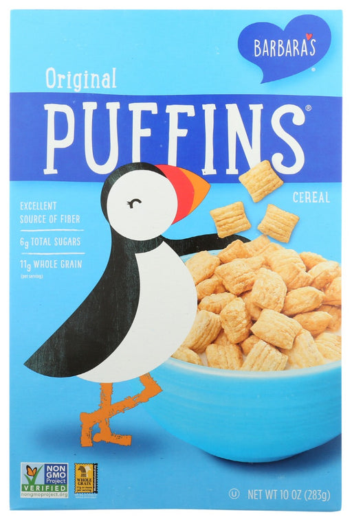 Our beloved Puffins cereal delivers the goodness moms want and the just-sweet-enough crunch kids can't get enough of!