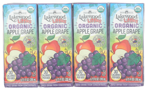 LAKEWOOD: Littles Organic Apple Grape Juice Boxes 8Ct, 54 fo