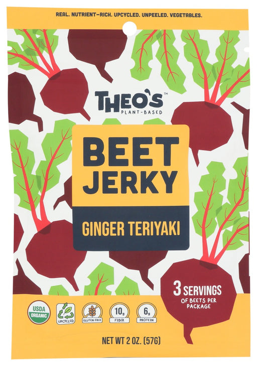 THEOS PLANT BASED: Ginger Teriyaki Beet Jerky, 2 oz