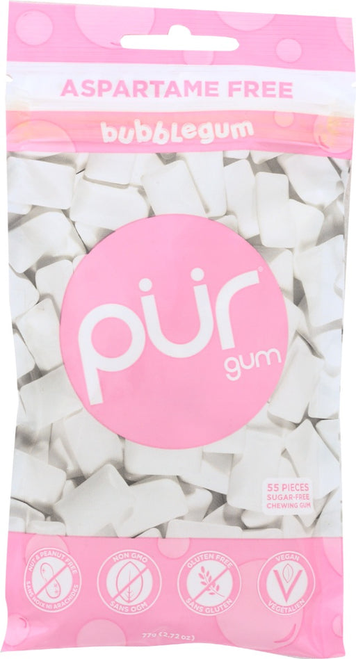 This aspartame free and sugar free gum is a naturally sweet twist on the classic &amp; nostalgic bubblegum flavor. Comes in a resealable bag.