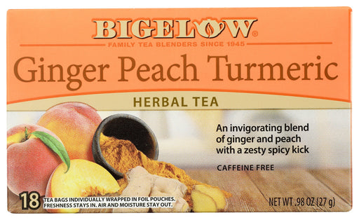 This blend begins with the flavor of sweet peach and ginger and finishes with an earthy, spicy kick of turmeric. A complex blend that delivers in taste and satisfaction.