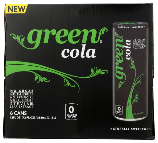 GREEN COLA: Green Cola Soda 6pk, 72 fo