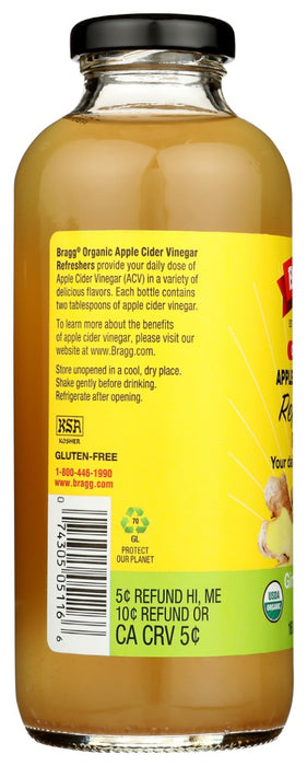 BRAGG: ACV Refreshers Ginger Lemon Honey, 16 fo