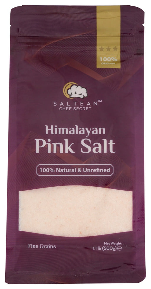 SALTEAN CHEF SECRET: Himalayan Pink Salt Standing Pouch Fine Grains, 1.1 lb