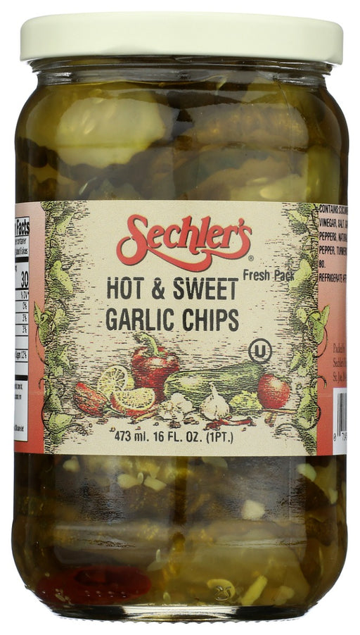 SECHLERS: Hot Sweet Garlic Chips, 16 oz