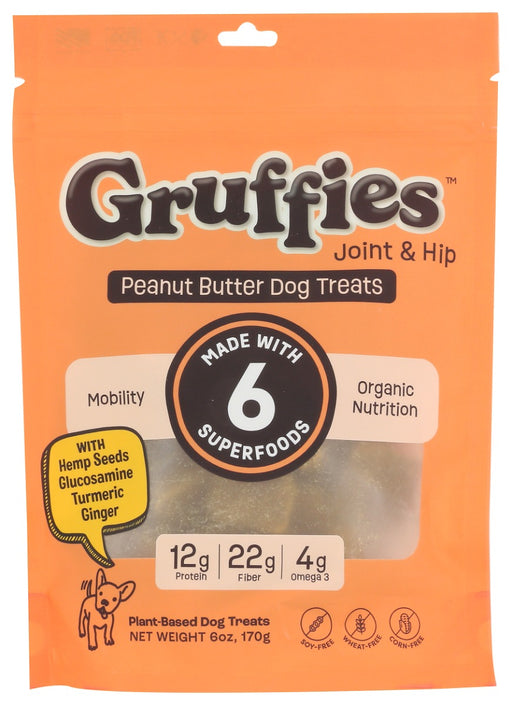 GRUFFIES: Joint and Hip Peanut Butter Dog Treat, 6 oz