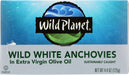 WILD PLANET: Wild White Anchovies In Extra Virgin Olive Oil, 4.4 oz