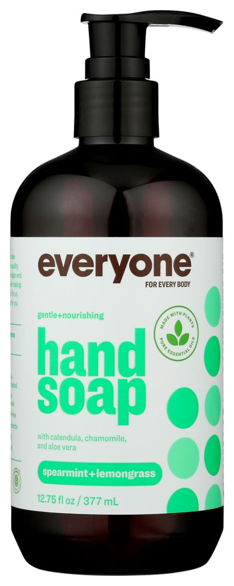 Our Spearmint + Lemongrass Hand Soap will be the reason you can't stop going to your sink. With a refreshing blend of spearmint and lemongrass pure essential oils, you and your family will be energized and ready to wash your hands. The gentle nature of coconut-derived cleansers and organic plant extracts will give you the cleanliness you deserve while keeping your hands moisturized.