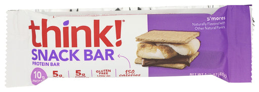 So we were thinking, shouldn't there be snacks that are convenient, delicious, and help keep you going between meals? That's why every think!® Protein Snack Bar has a mix of protein and fiber with 6g of sugar or less in decadent flavors like S'mores. Filled with the tastes of childhood favorites “ graham cracker, marshmallow and chocolate “ you'll always have something indulgent to reach for when the day gets long.